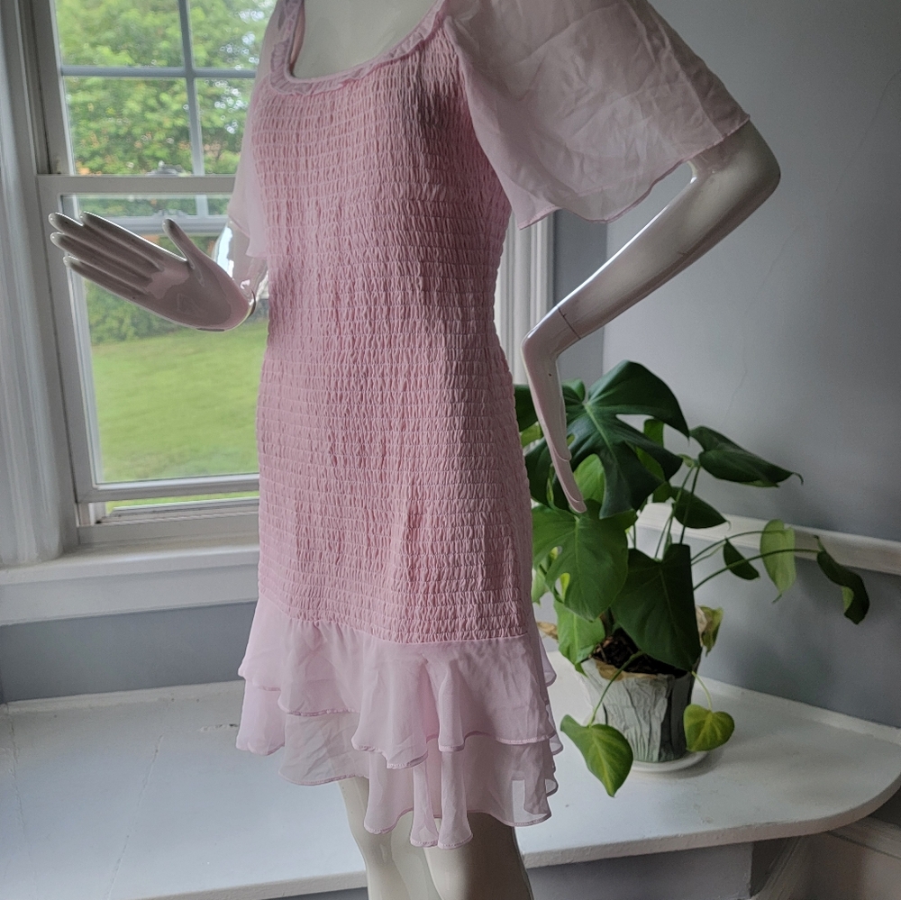 New! Pink Ruffle Dress - Picture 2 of 10